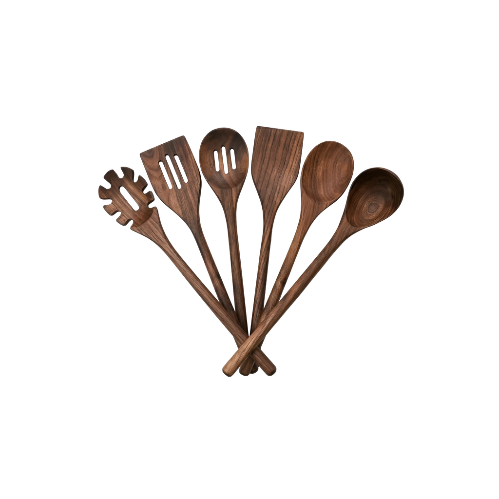 Black Walnut Wood Cooking Utensil Set