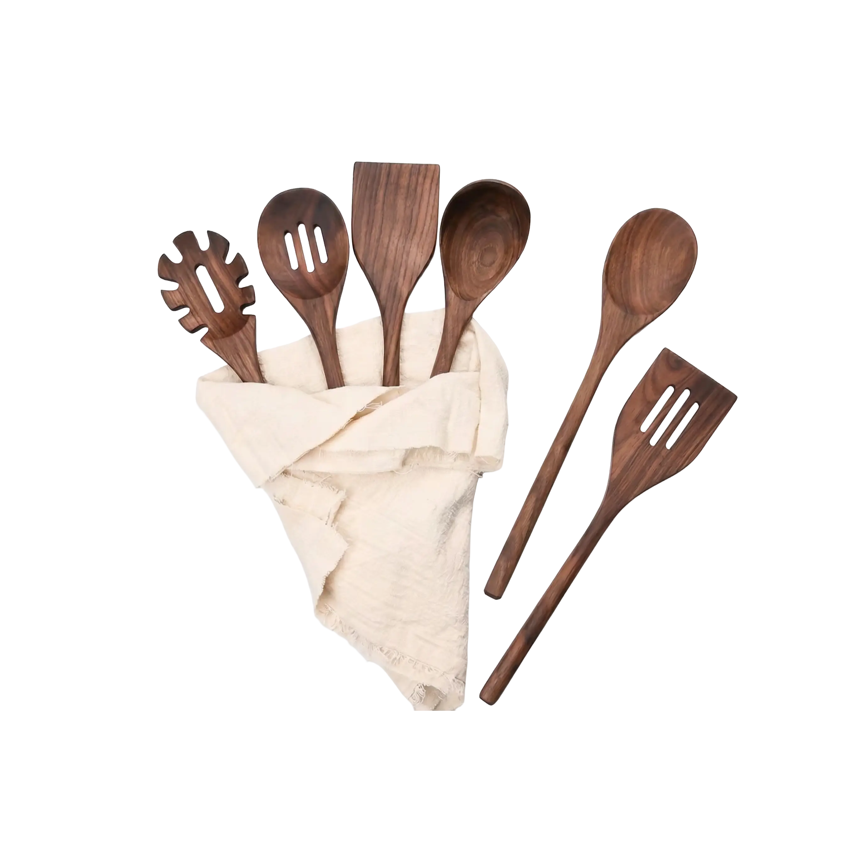 Black Walnut Wood Cooking Utensil Set