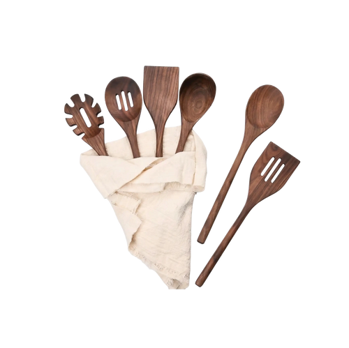 Black Walnut Wood Cooking Utensil Set