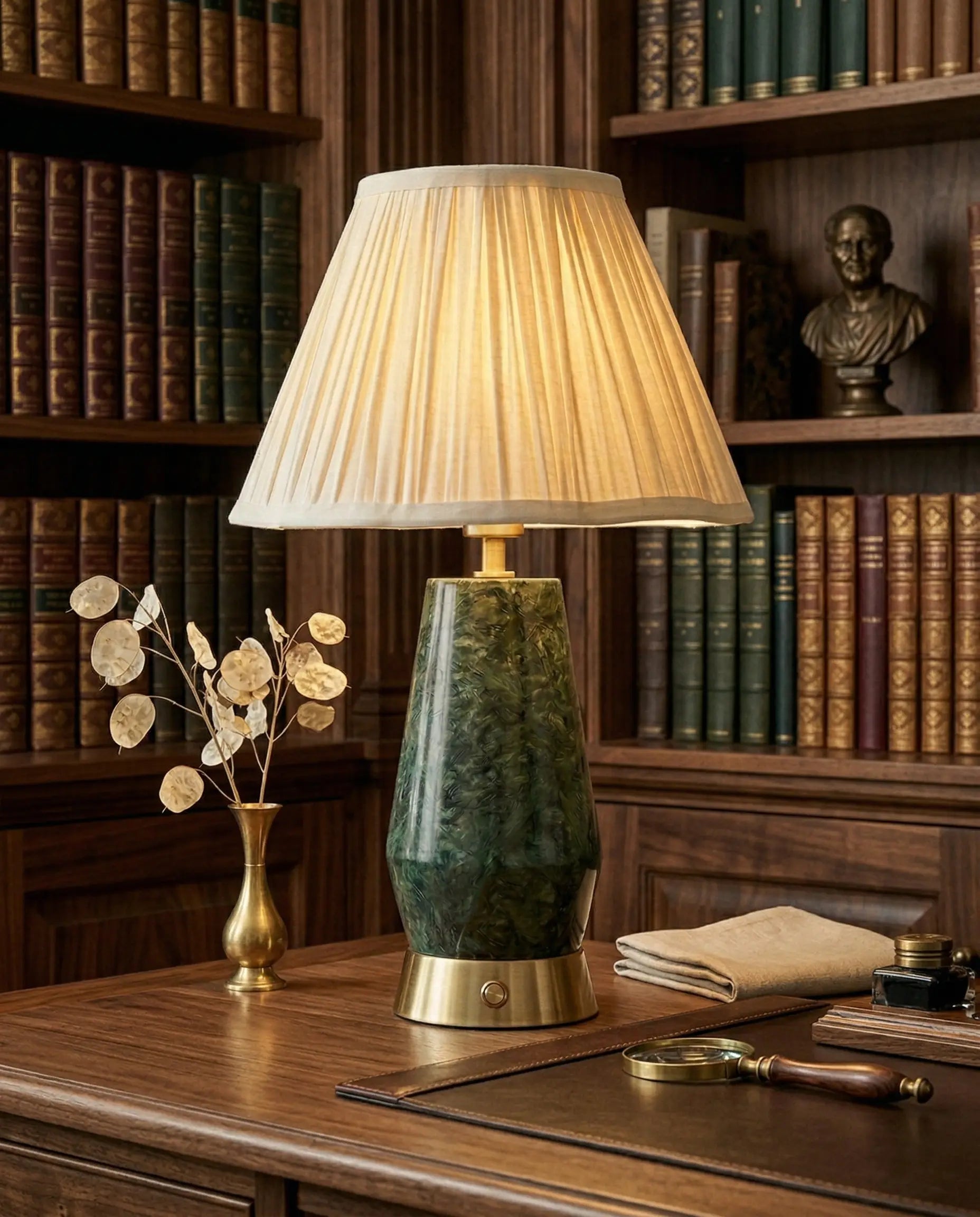 Green Marble Mid Century Table Lamp