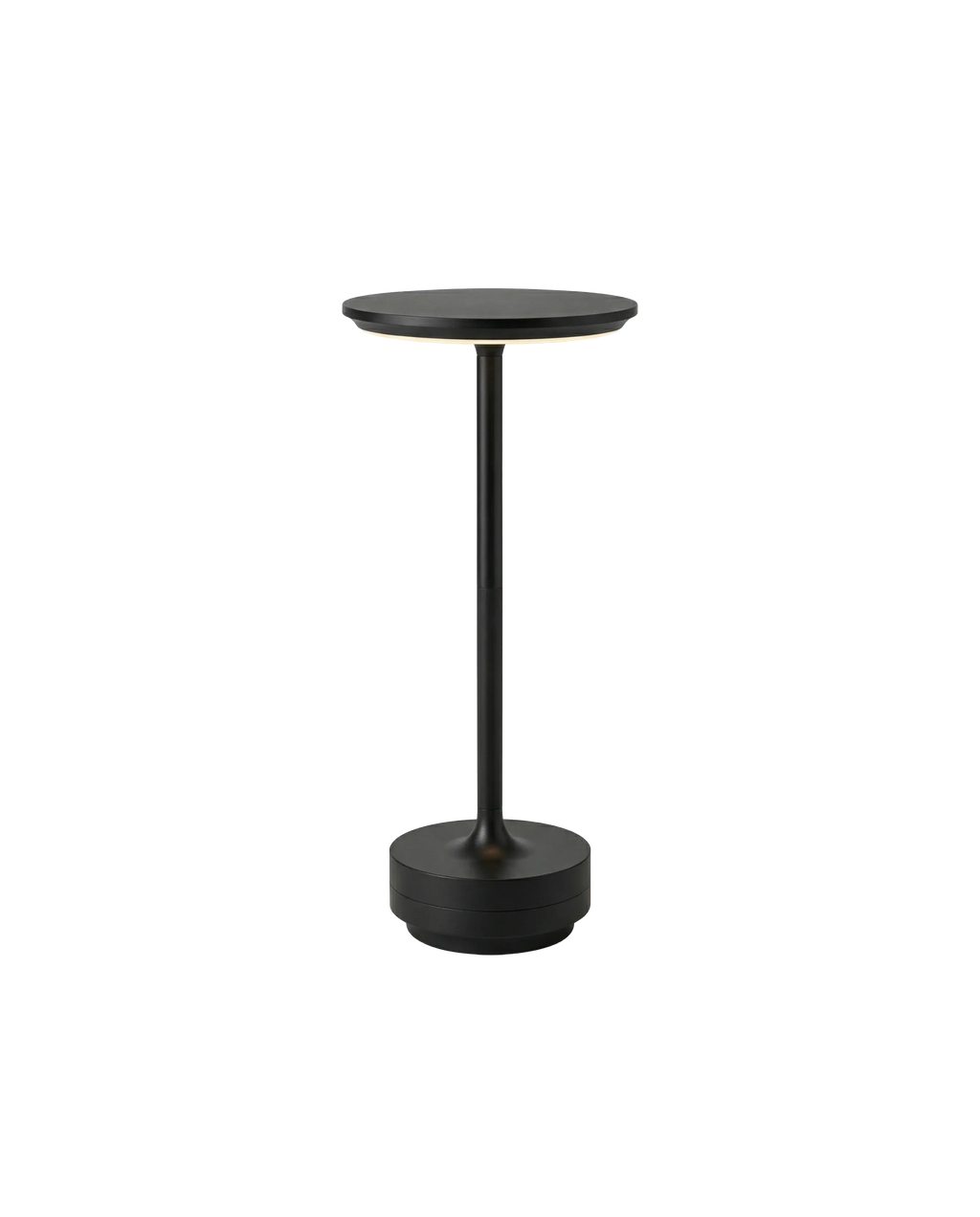 Cordless LED Table Lamp with Round Disc Shade and Weighted Base