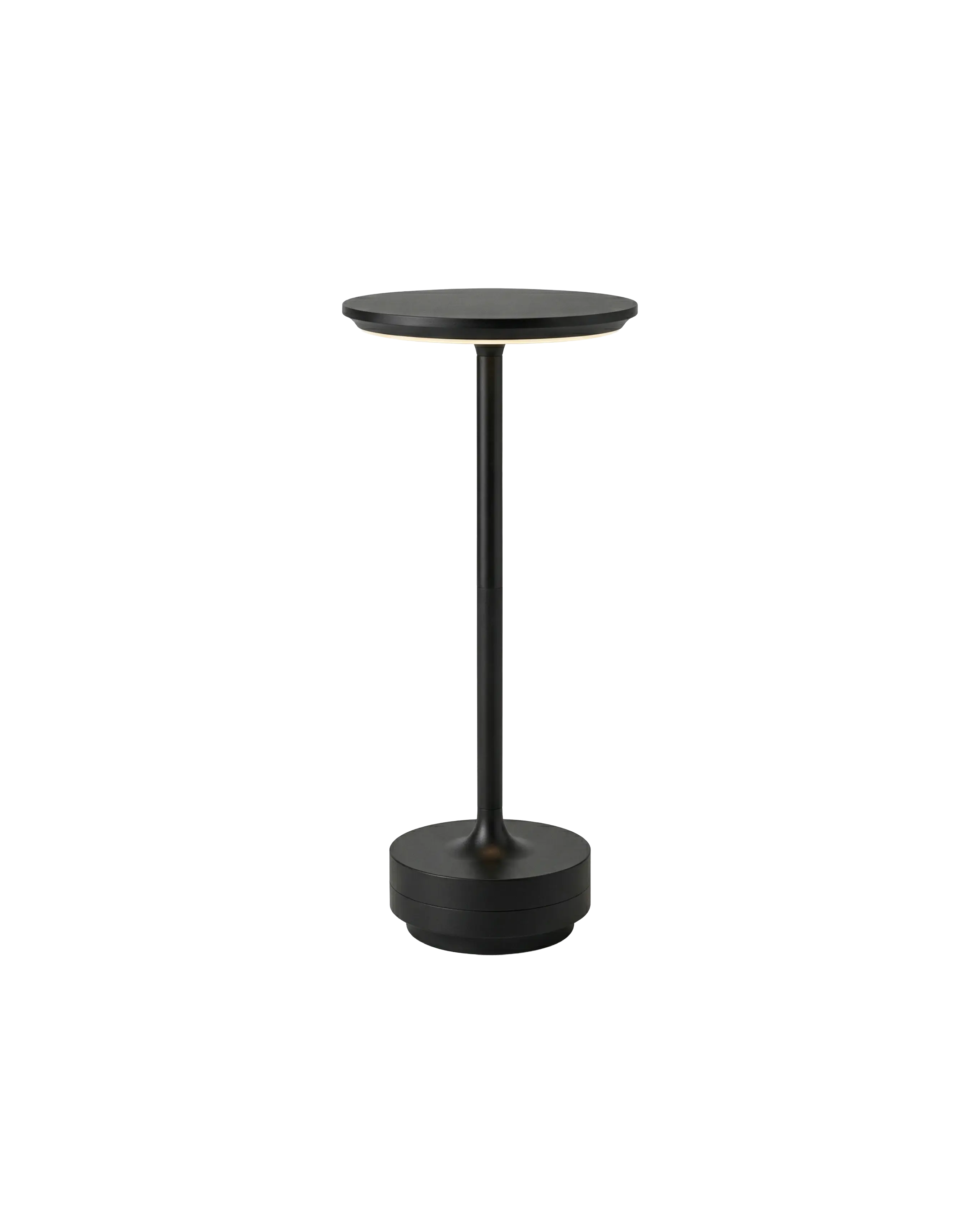 Cordless LED Table Lamp with Round Disc Shade and Weighted Base