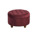 Round Velvet Storage Ottoman