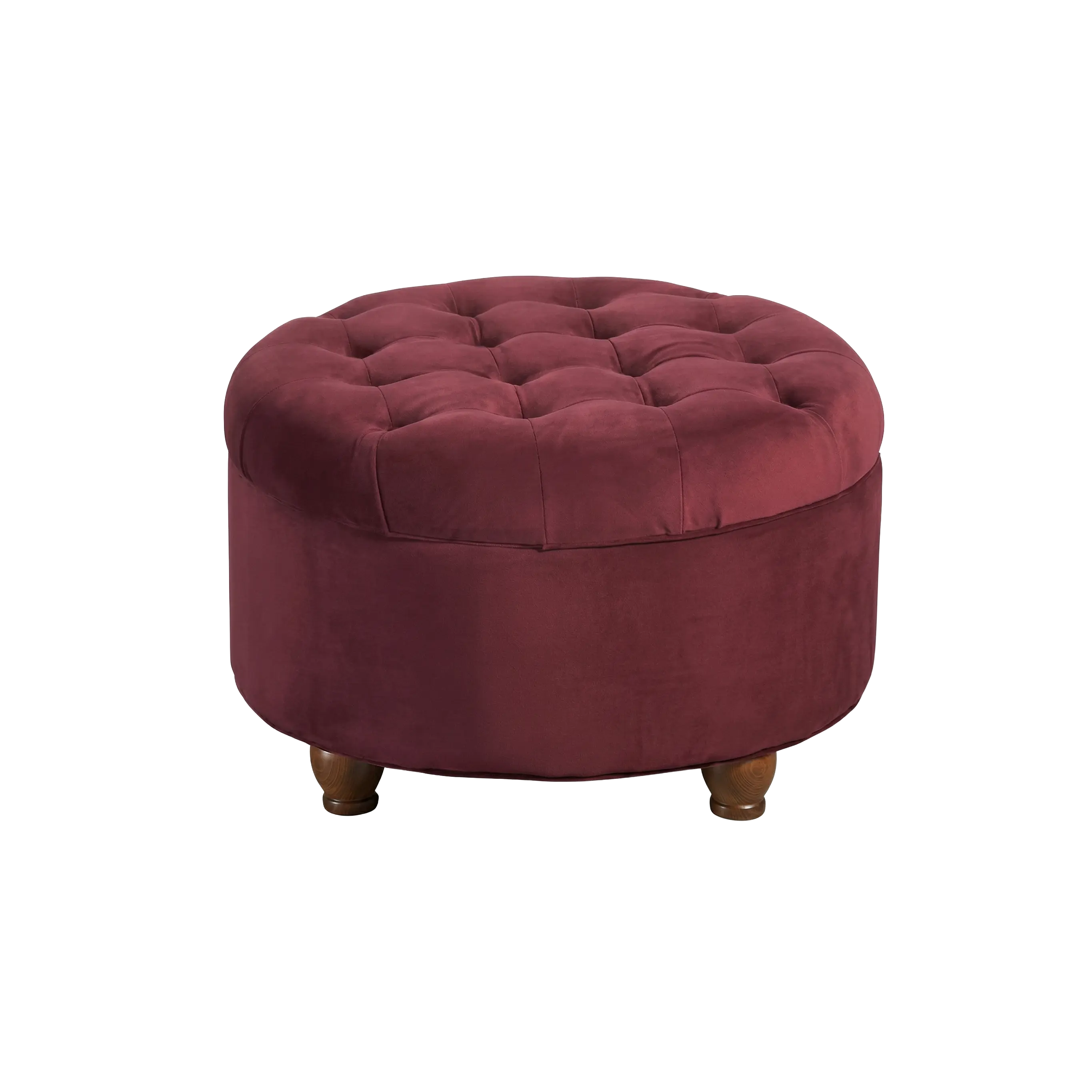 Round Velvet Storage Ottoman