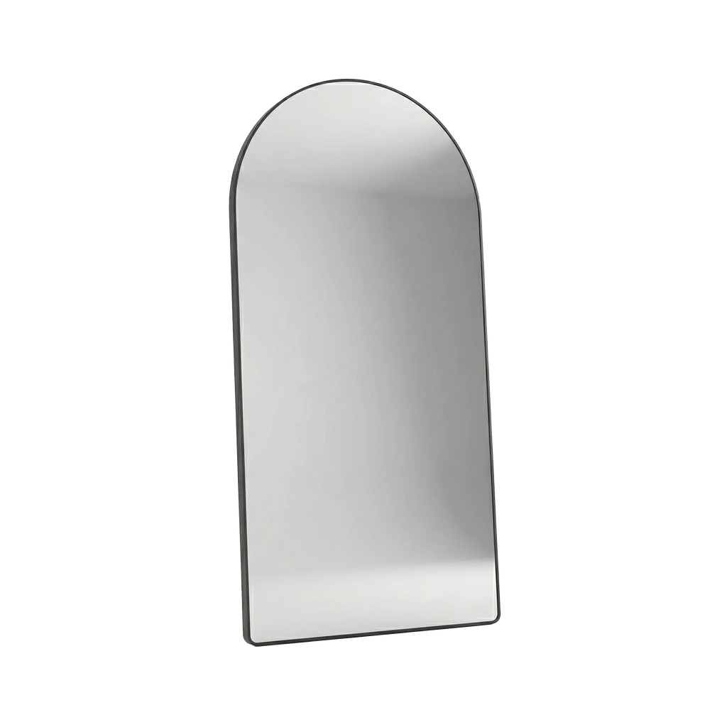 Arched Full Length Floor Mirror with Thin Metal Frame