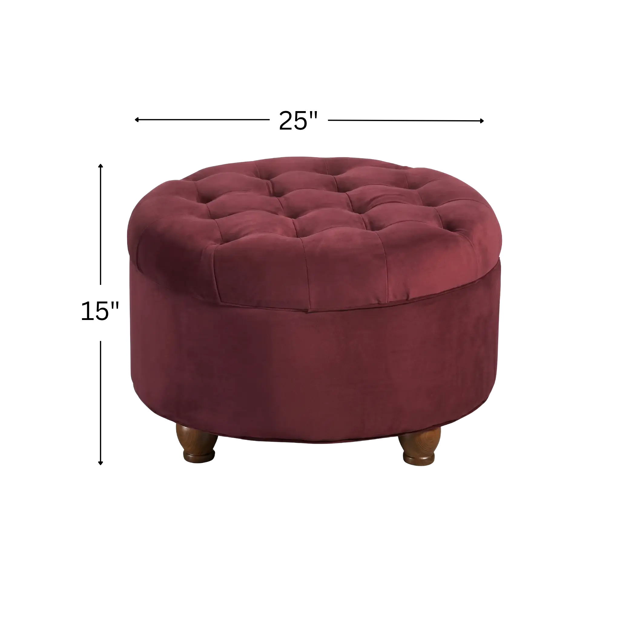 Round Velvet Storage Ottoman